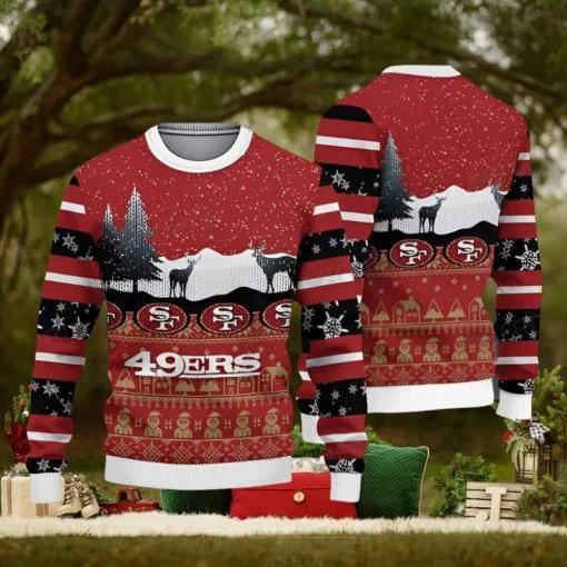 49ers Christmas Sweater Reindeer Ugly Christmas Sweater
