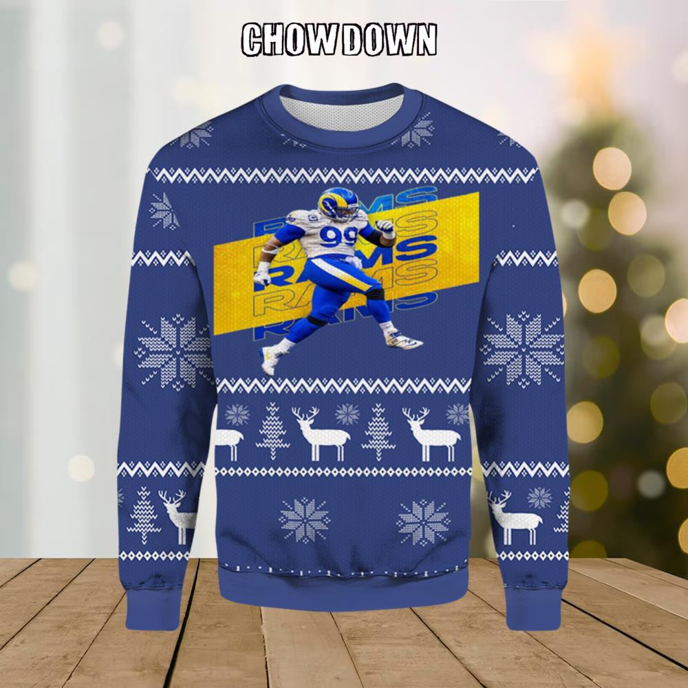 Aaron Donald Los Angeles Rams Ugly Christmas Sweater
