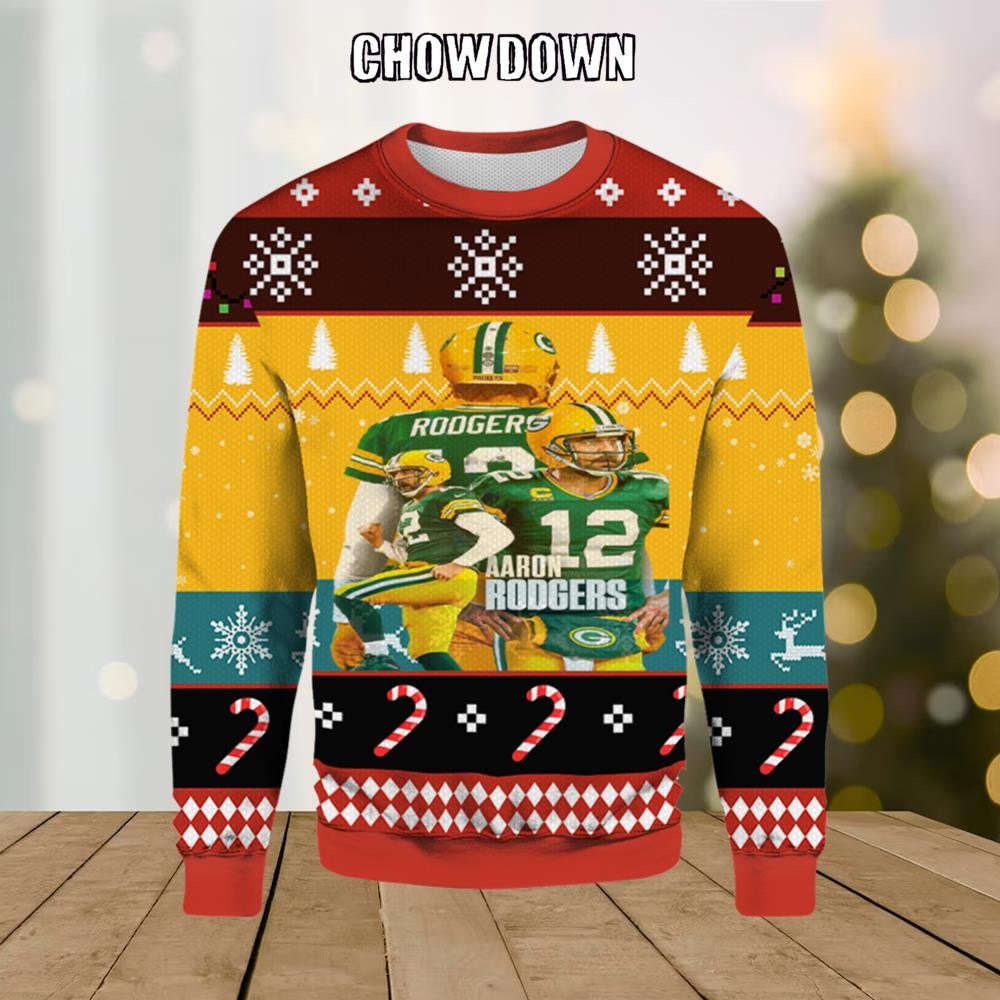 Aaron Rodgers Green Bay Packers Ugly Christmas Sweater