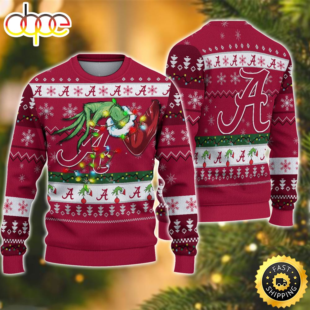Alabama Crimson Tide Grinch Christmas Ugly Sweater