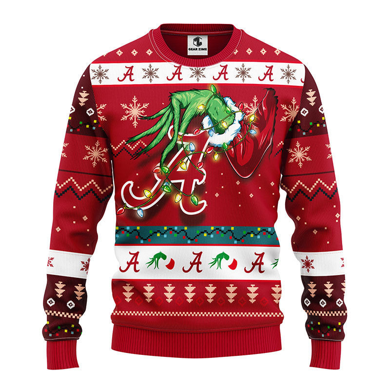 Alabama Crimson Tide Grinch Ugly Christmas Sweater, Grinch Xmas Sweater, Xmas Sweater