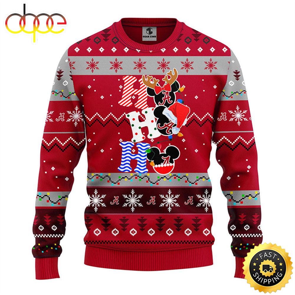 Alabama Crimson Tide Hohoho Mickey Christmas Ugly Sweater