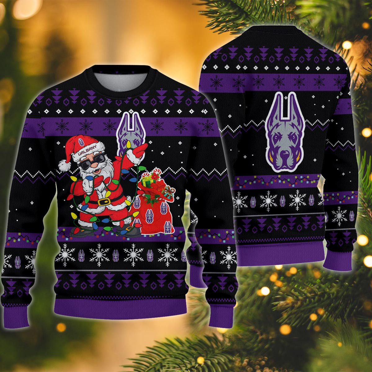 Albany Great Danes Santa Claus Ugly Christmas Sweater