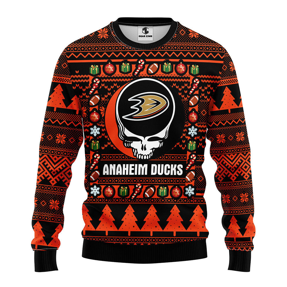 Anaheim Ducks Grateful Dead Ugly Ugly Christmas Sweater Christmas