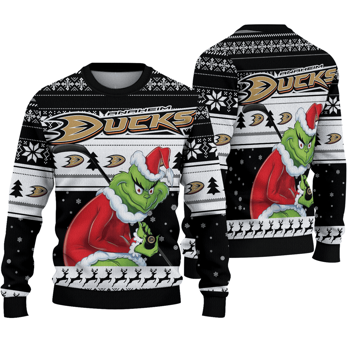 Anaheim Ducks Grinch Christmas Ugly Sweater