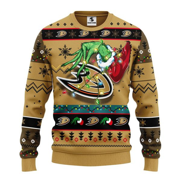 Anaheim Ducks Grinch Ugly Christmas Sweater, Grinch Xmas Sweater