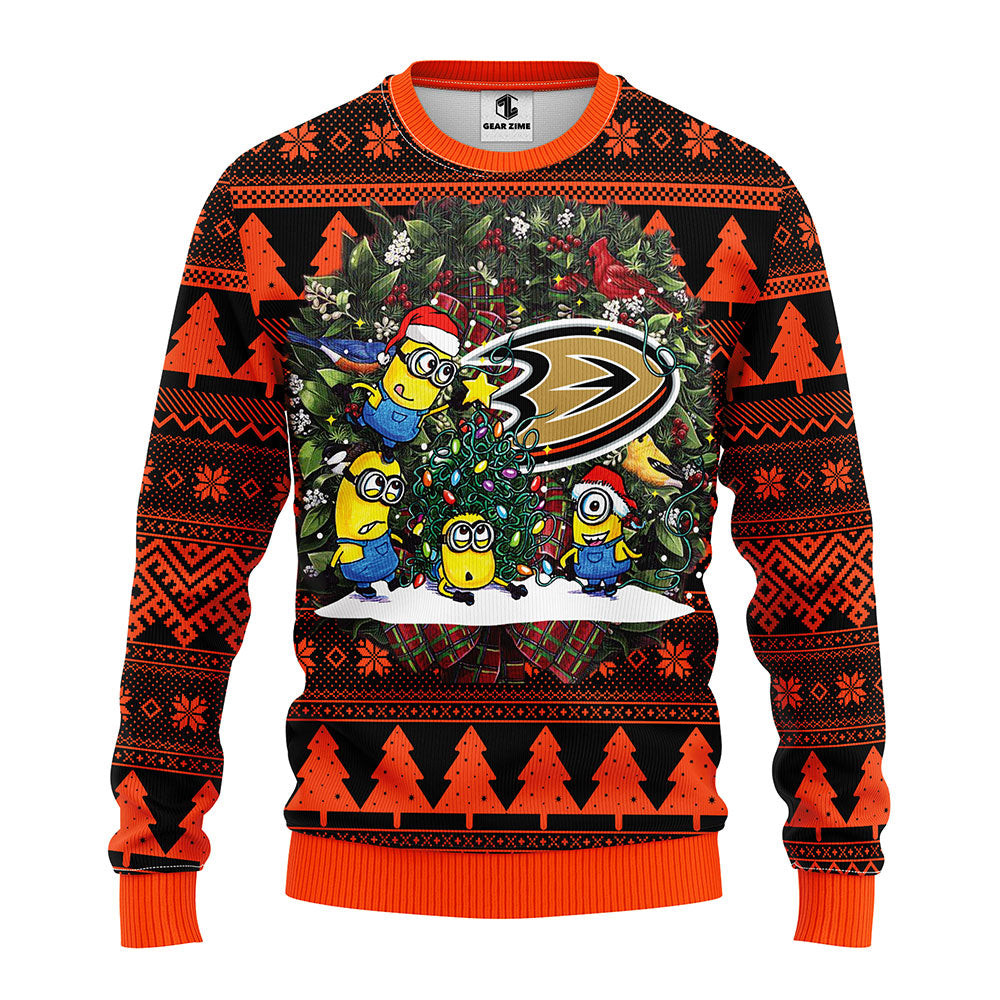 Anaheim Ducks Minion Ugly Christmas Sweater Christmas