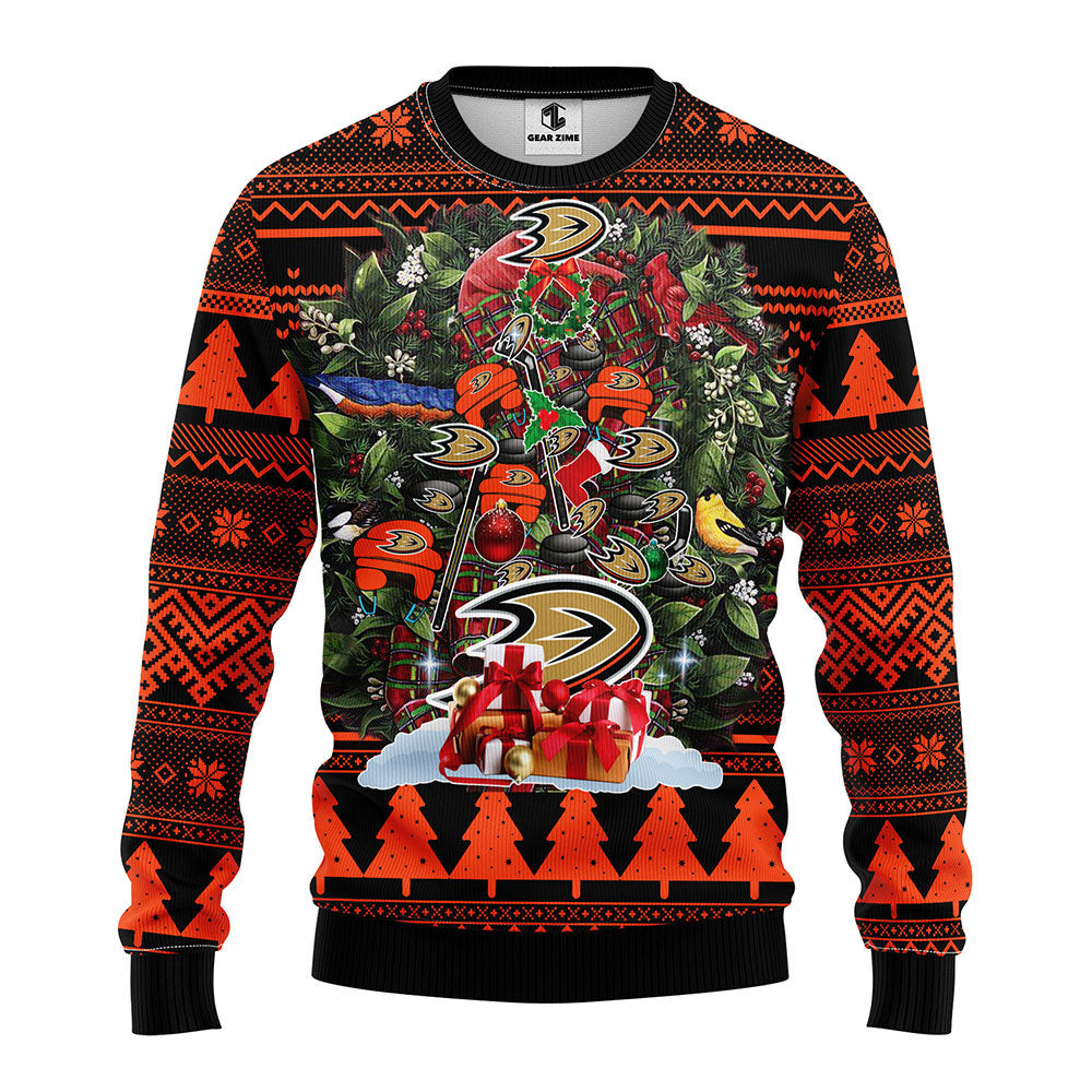 Anaheim Ducks Tree Ugly Ugly Christmas Sweater Christmas