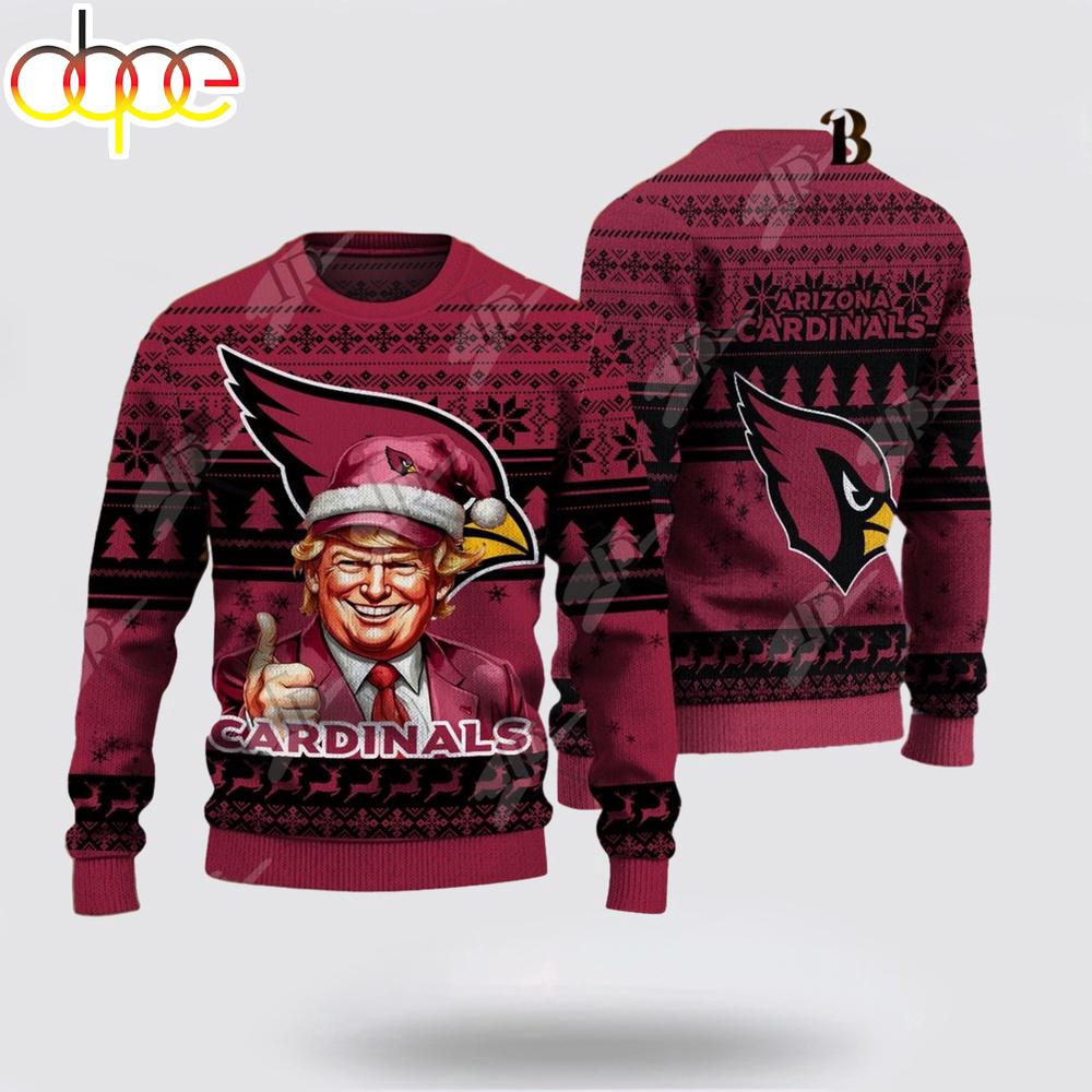 Arizona Cardinals Christmas Donald Trump Knitted Sweater