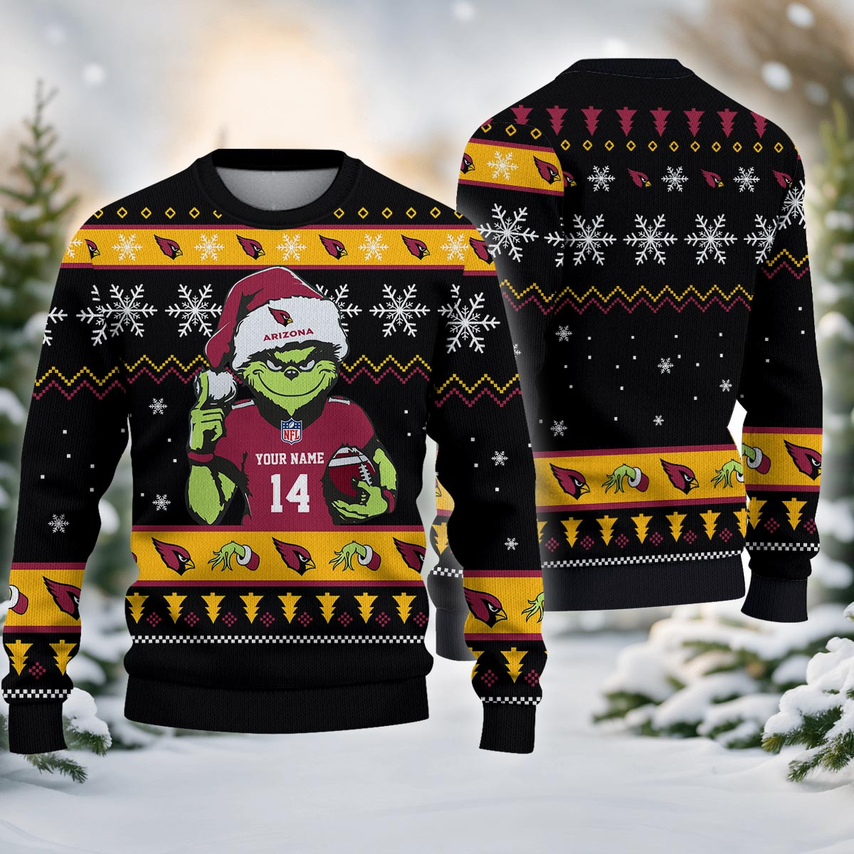Arizona Cardinals Custom Chrismas Ugly Sweater