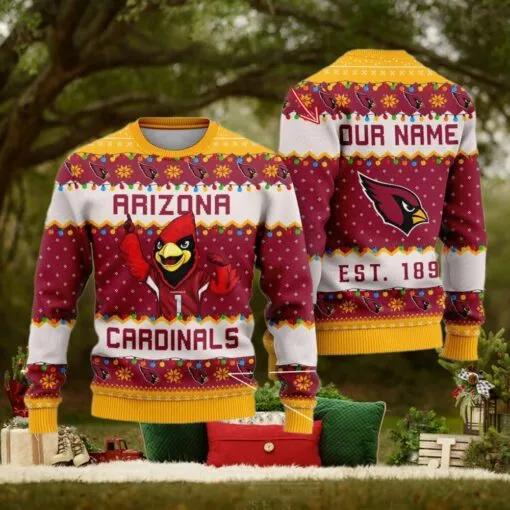 Arizona Cardinals Cute Mascot Custom Ugly Christmas Sweater