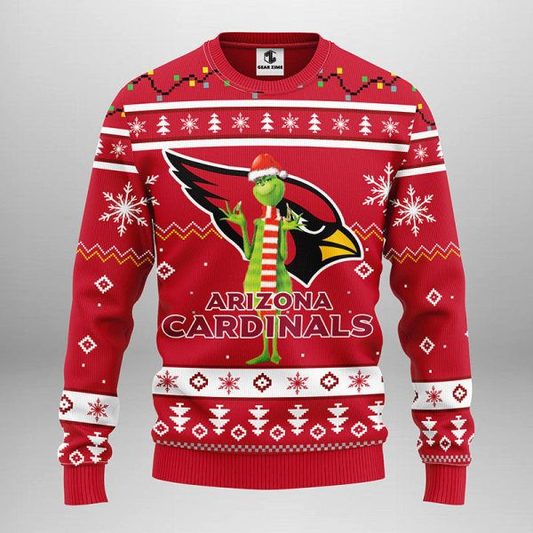 Arizona Cardinals Funny Grinch Ugly Christmas Sweater, Grinch Xmas Sweater