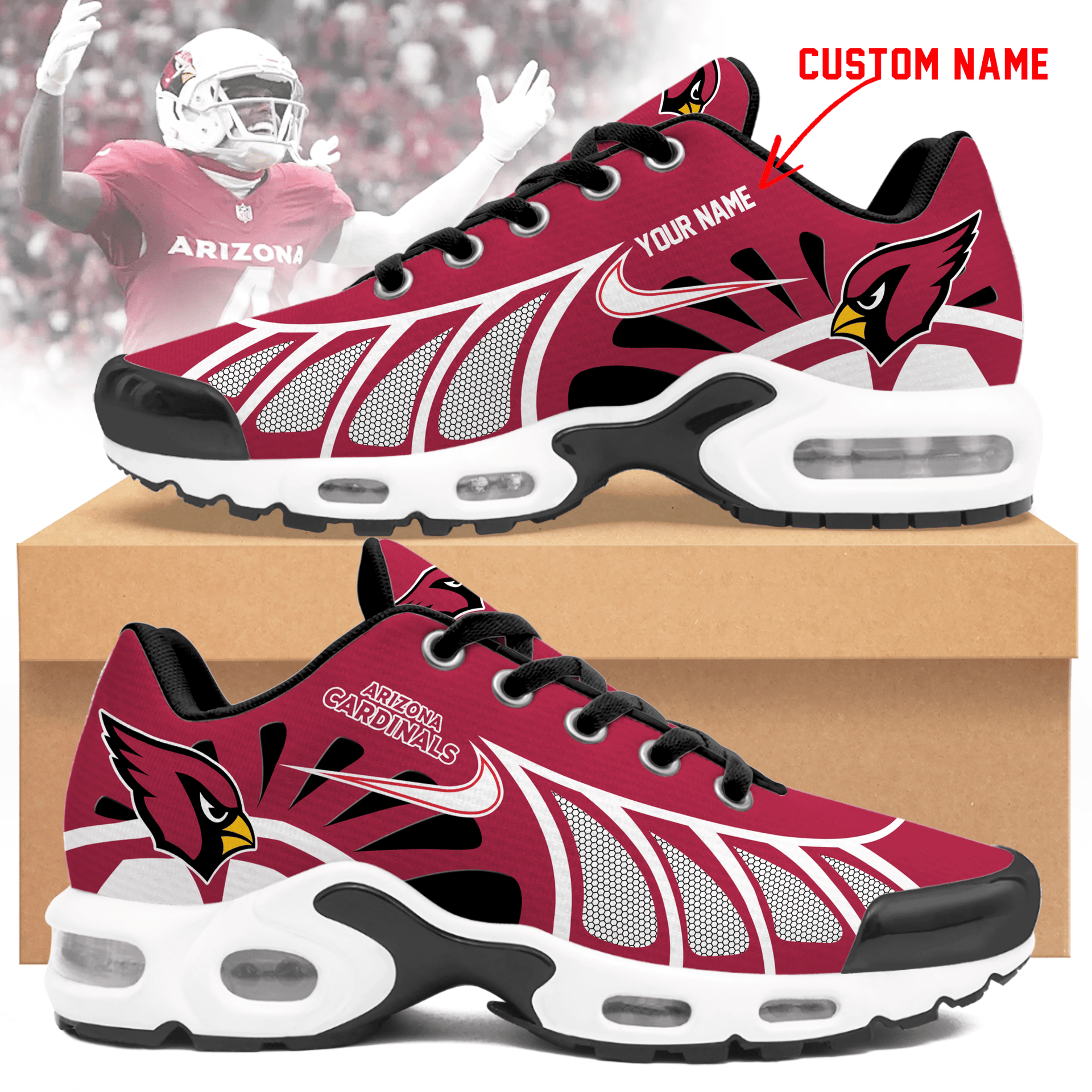 ARIZONA CARDINALS UNISEX AIR MAX PLUS SNEAKERS
