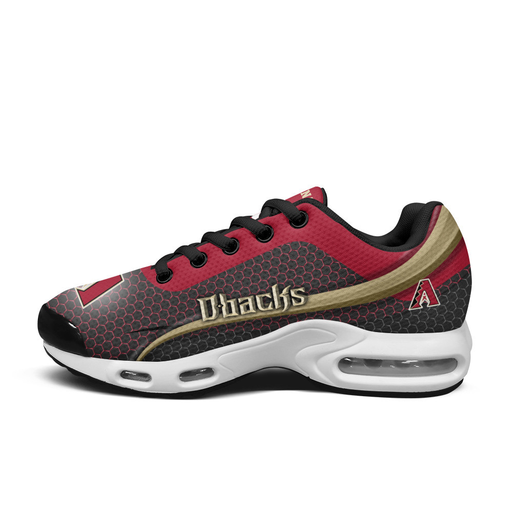 Arizona Diamondbacks Personalized Name Team Colors Wave Line Beehive Pattern TN Air Max Shoes Air Cushion Sneakers