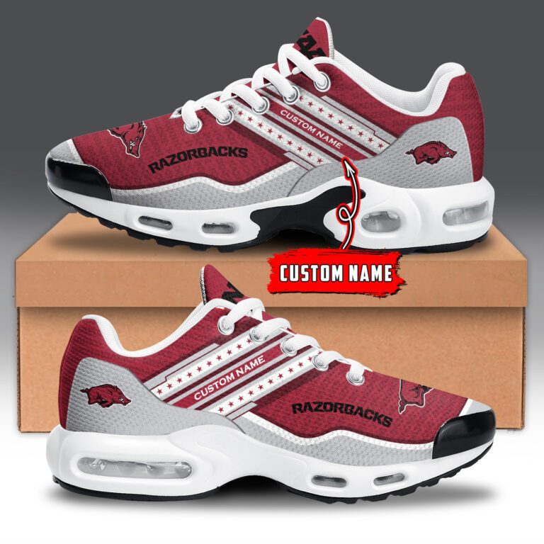 Arkansas Razorbacks Personalized Name Team Logo Mix Colors Star Line TN Air Max Shoes Air Cushion Sneakers