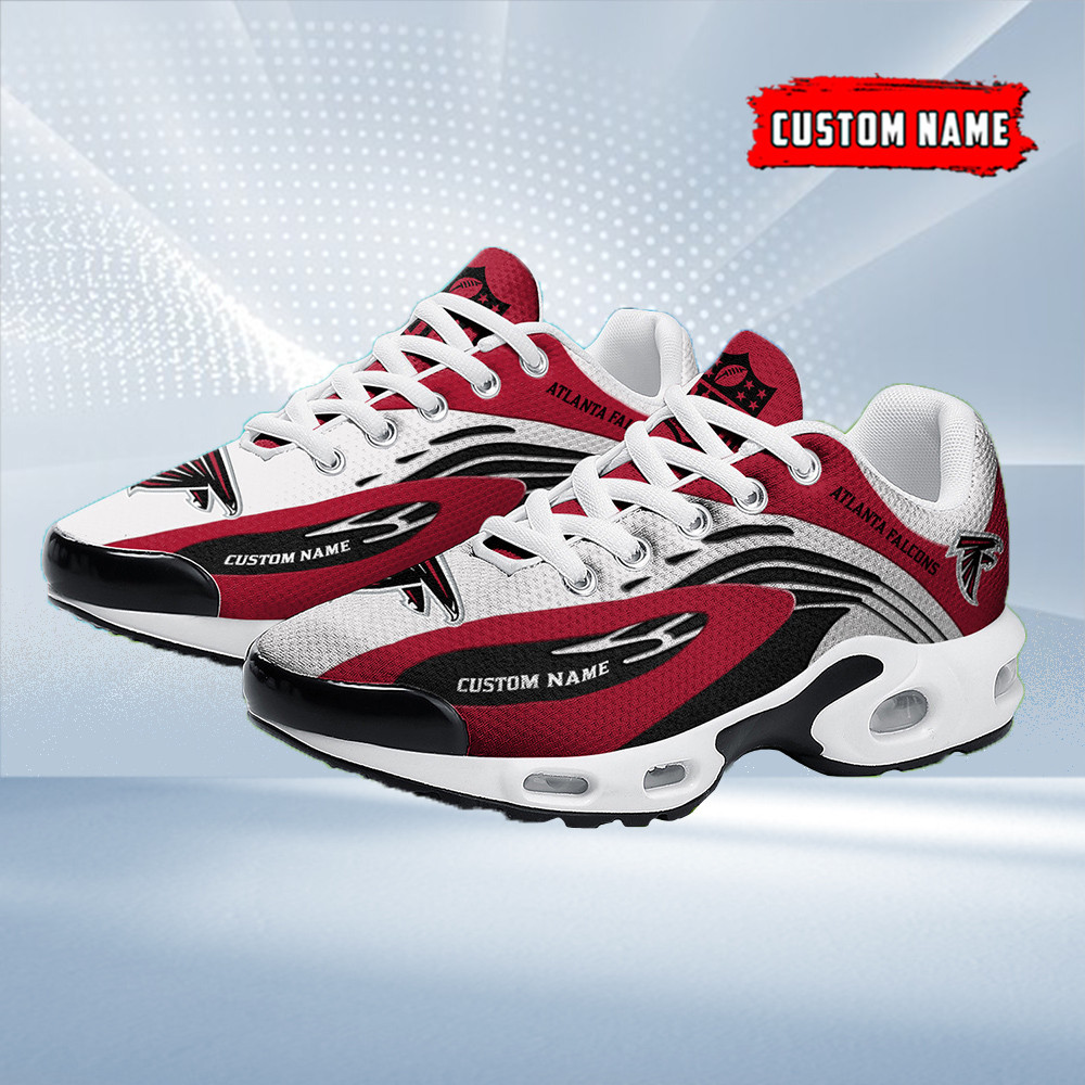 Atlanta Falcons Personalized Name Team Logo Mix Colors Wave Line TN Air Max Shoes Air Cushion Sneakers
