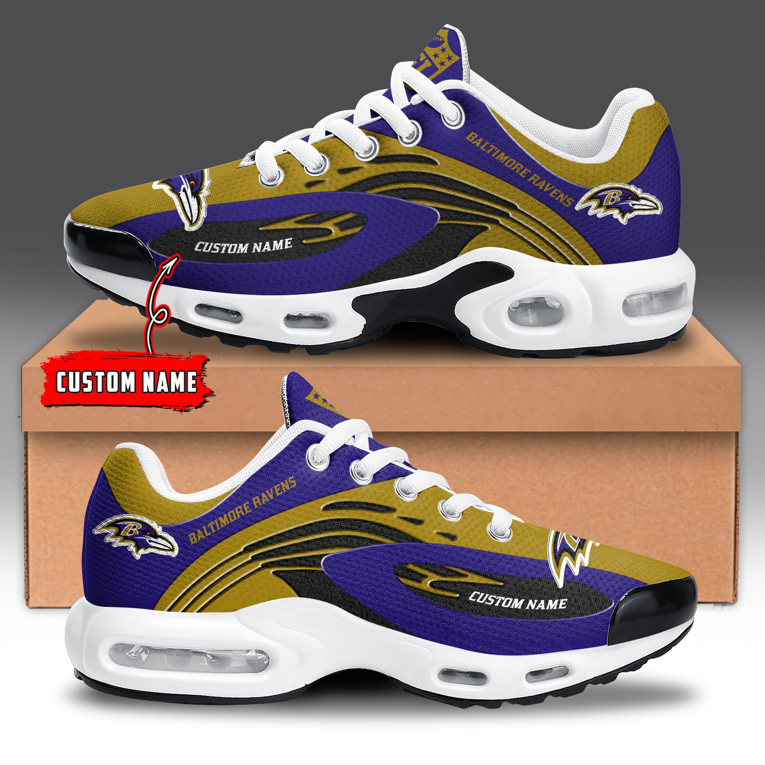Baltimore Ravens TN Air Max Plus Shoes Sneakers For Men And Women