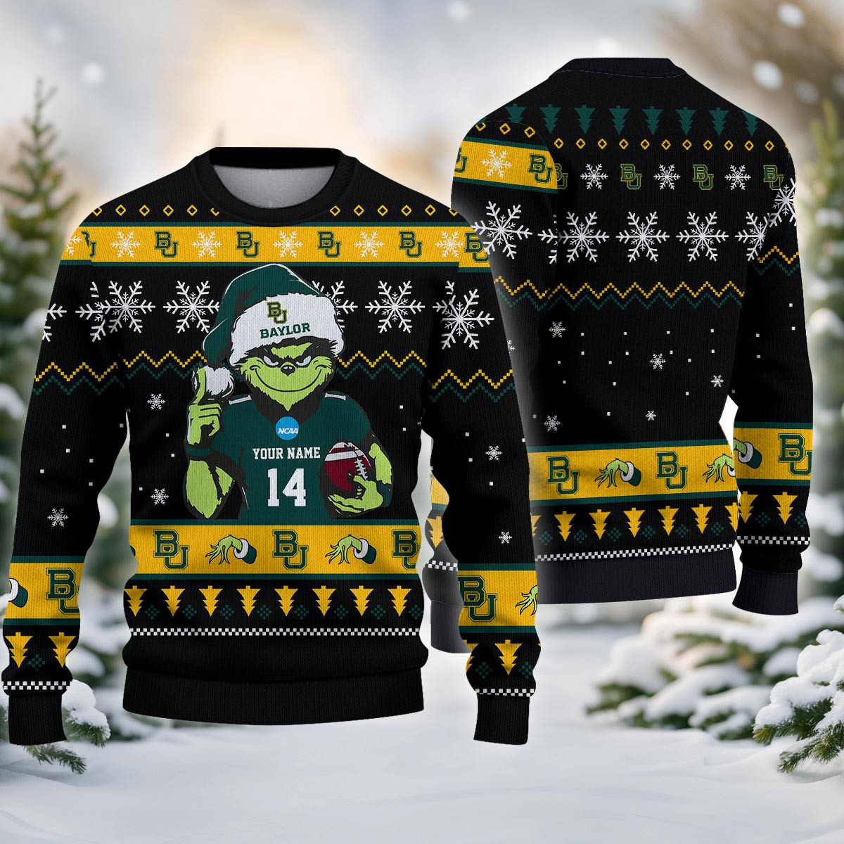 Baylor Bears Custom Chrismas Ugly Sweater