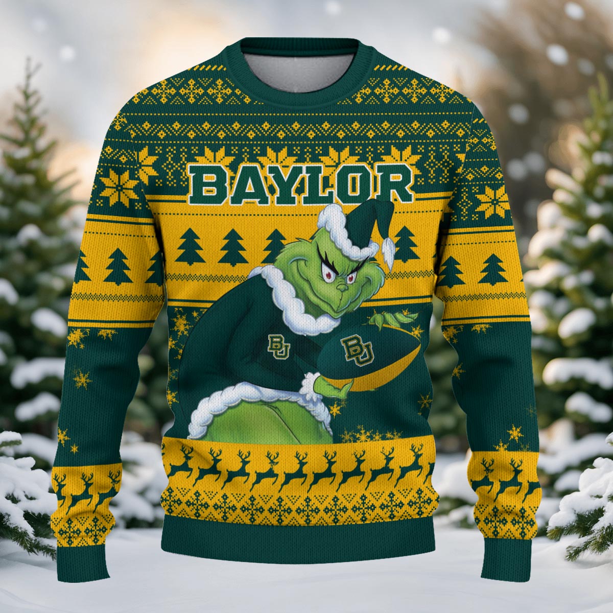 Baylor Bears Grinch Ugly Christmas Sweater