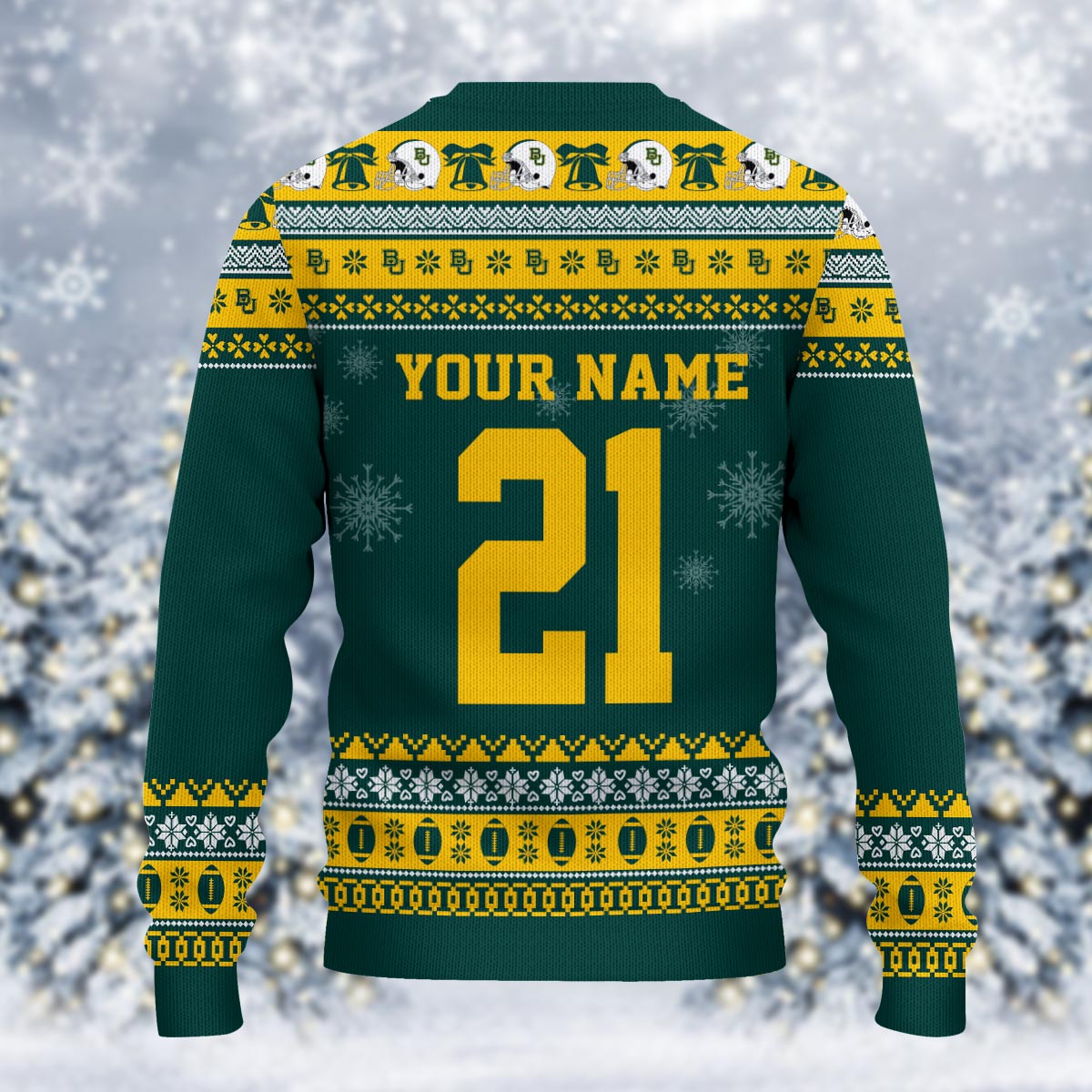 Baylor Bears Mickey Mouse Santa Ugly Christmas Sweater
