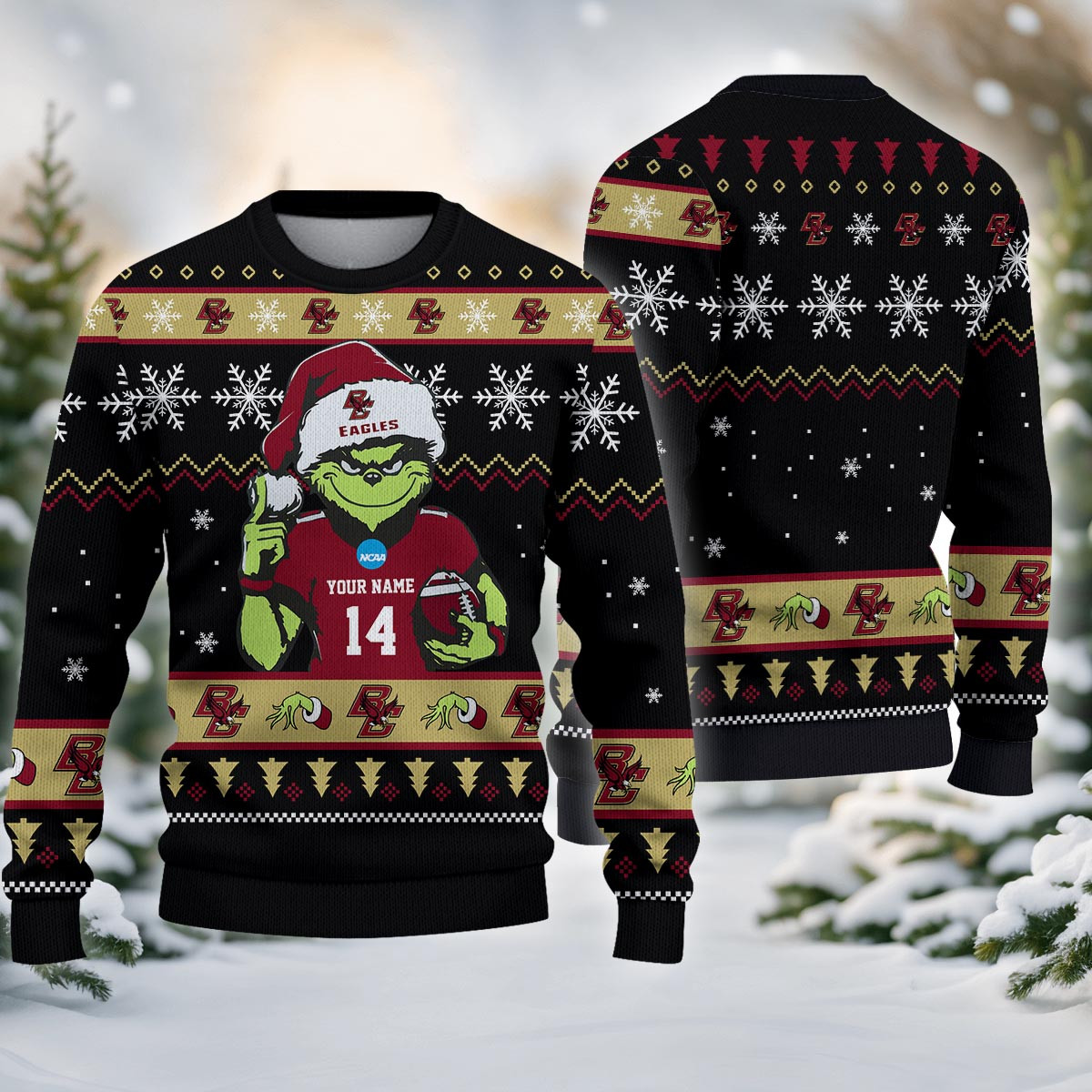 Boston College Eagles Custom Chrismas Ugly Sweater