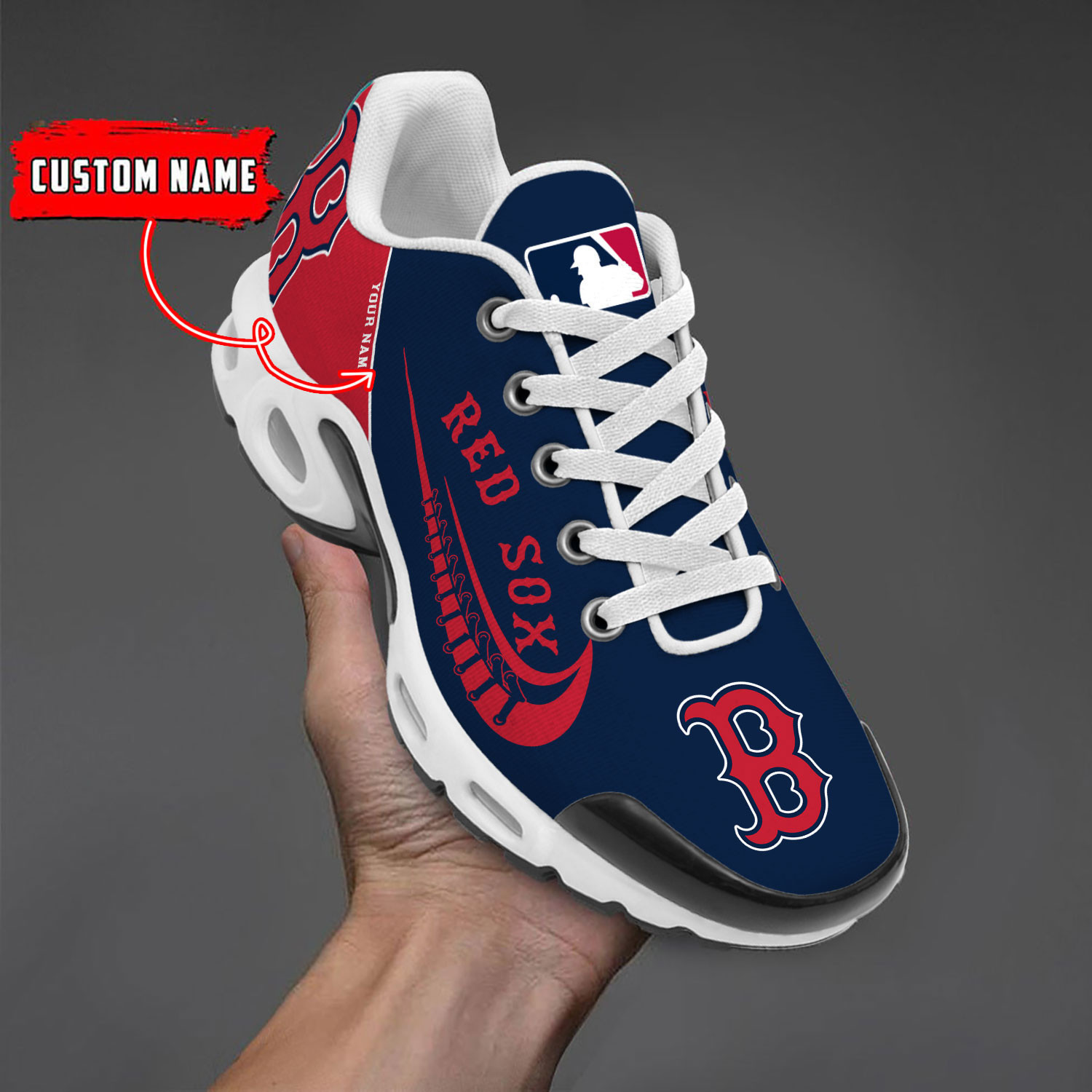 Boston Red Sox Team Logo Baseball God Wings Air Max Shoes Sneaker