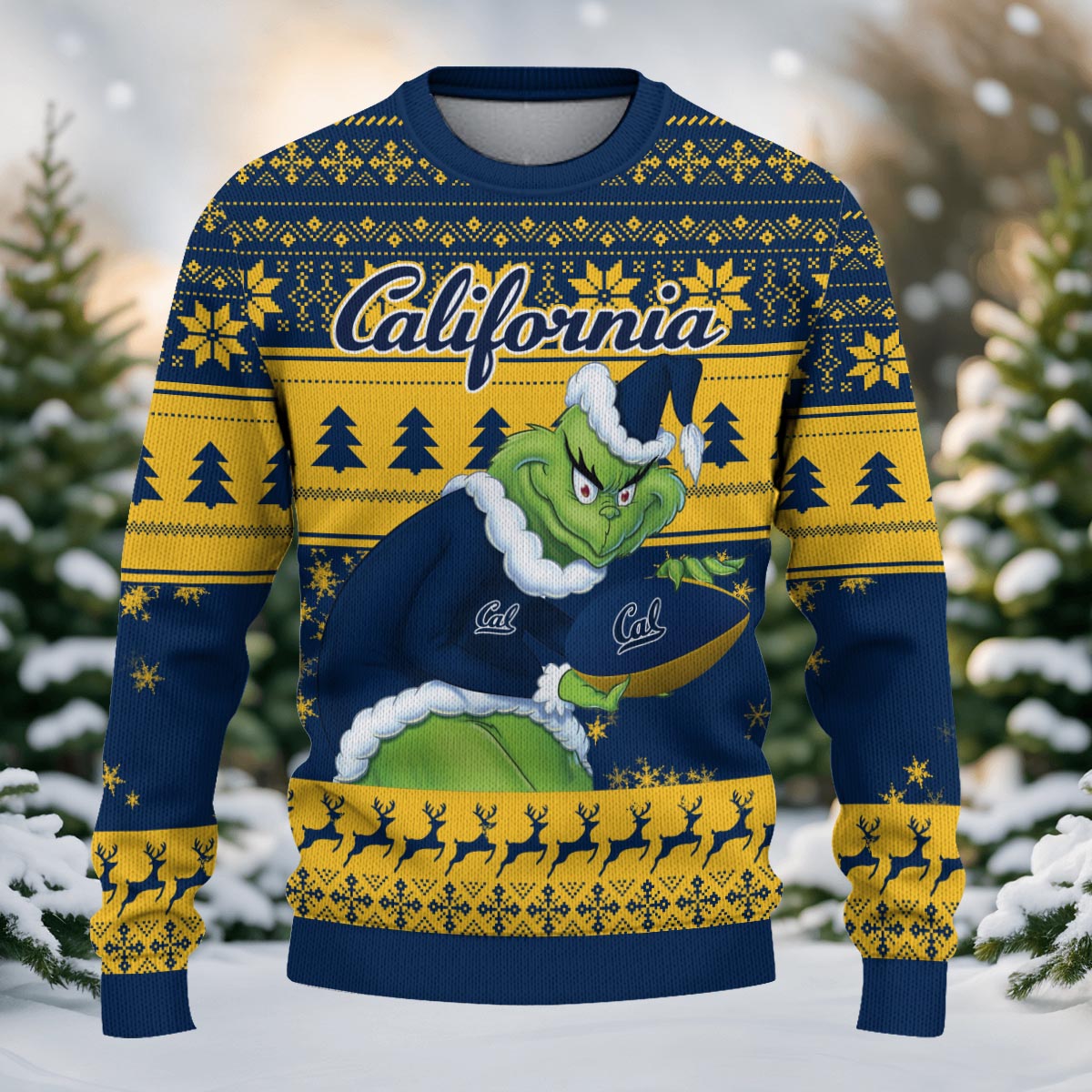 California Golden Bears Grinch Ugly Christmas Sweater