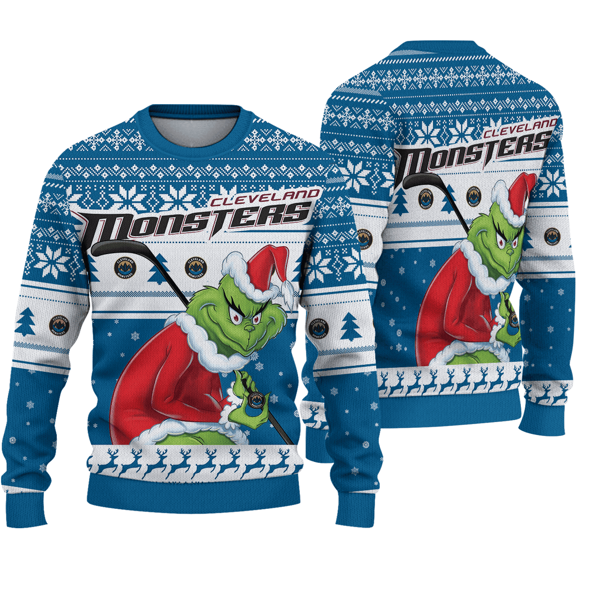 Cleveland Monsters Grinch Grinch Christmas Ugly Sweater