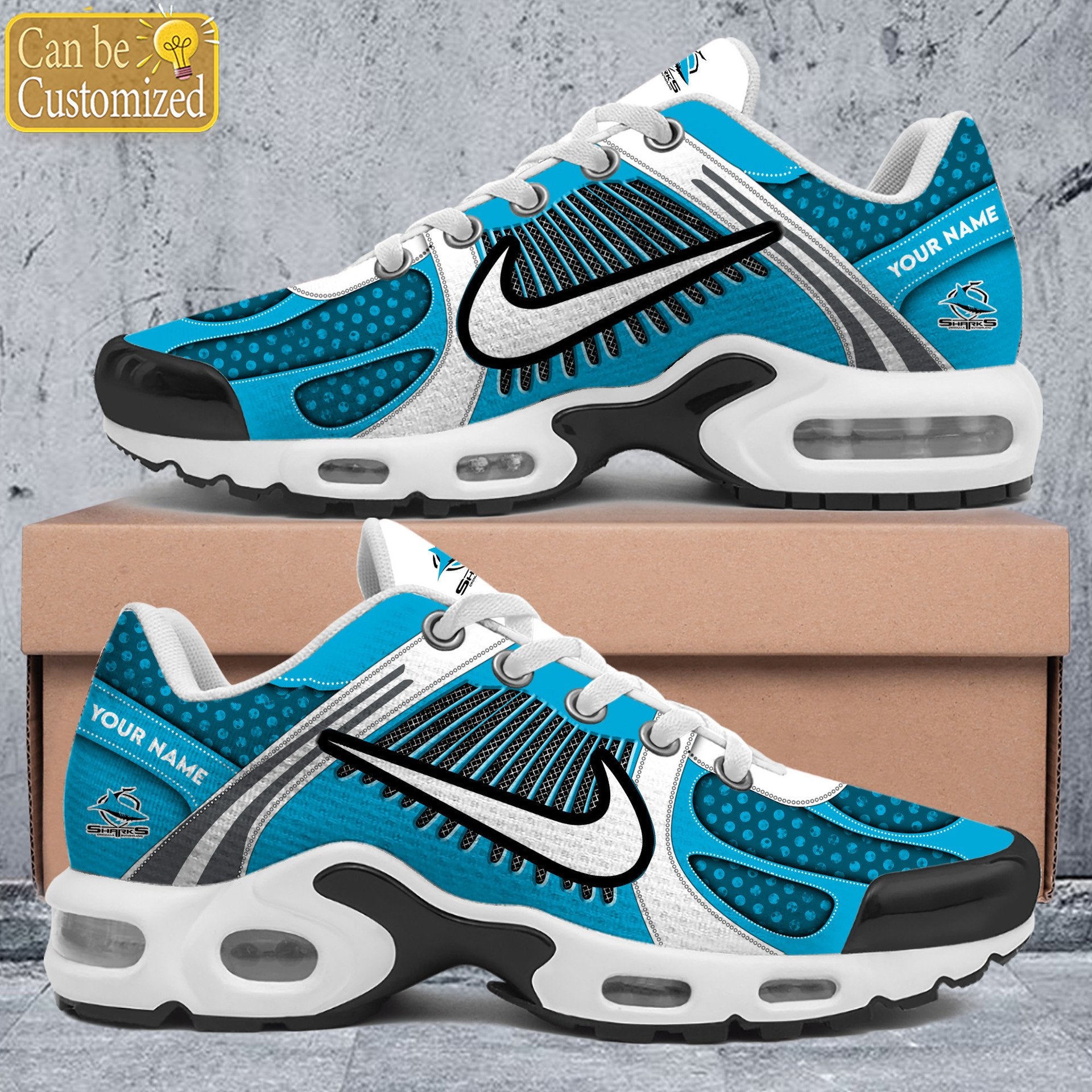 Cronulla-Sutherland Sharks CUSTOMIZED UNISEX AIR MAX PLUS SNEAKERS