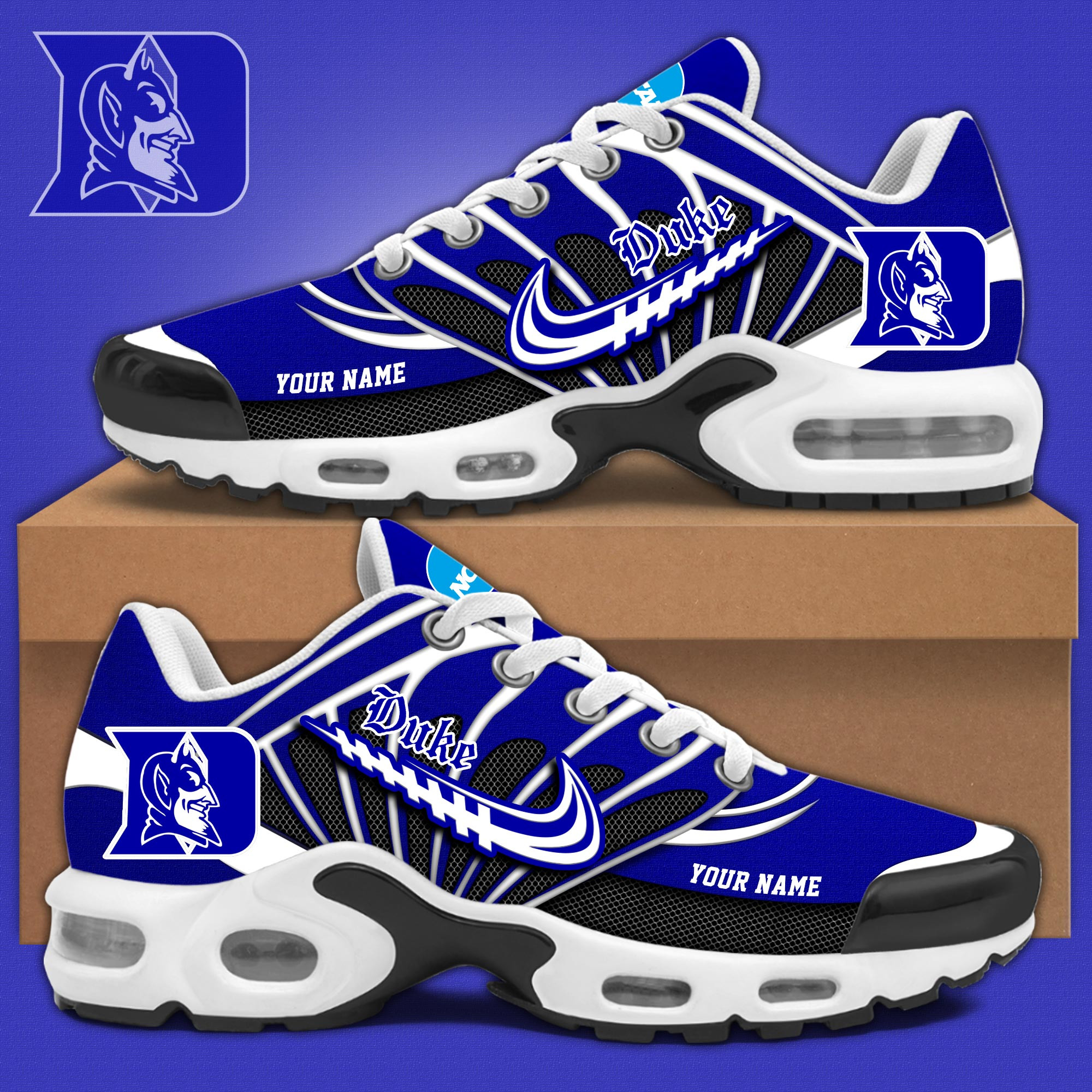 Duke Blue Devils TN Air Max Plus Shoes Sneakers For Men And Women