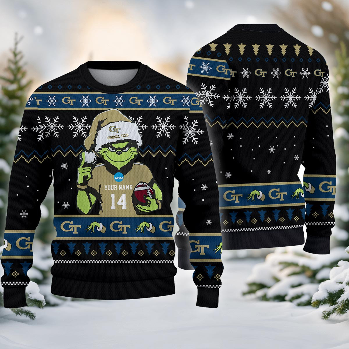 Georgia Tech Yellow Jackets Custom Chrismas Ugly Sweater