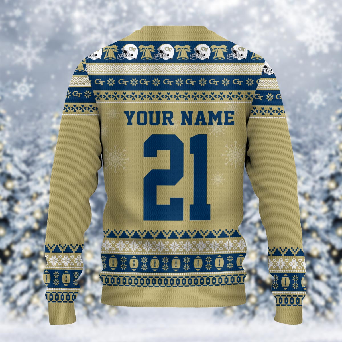 Georgia Tech Yellow Jackets Mickey Mouse Santa Ugly Christmas Sweater